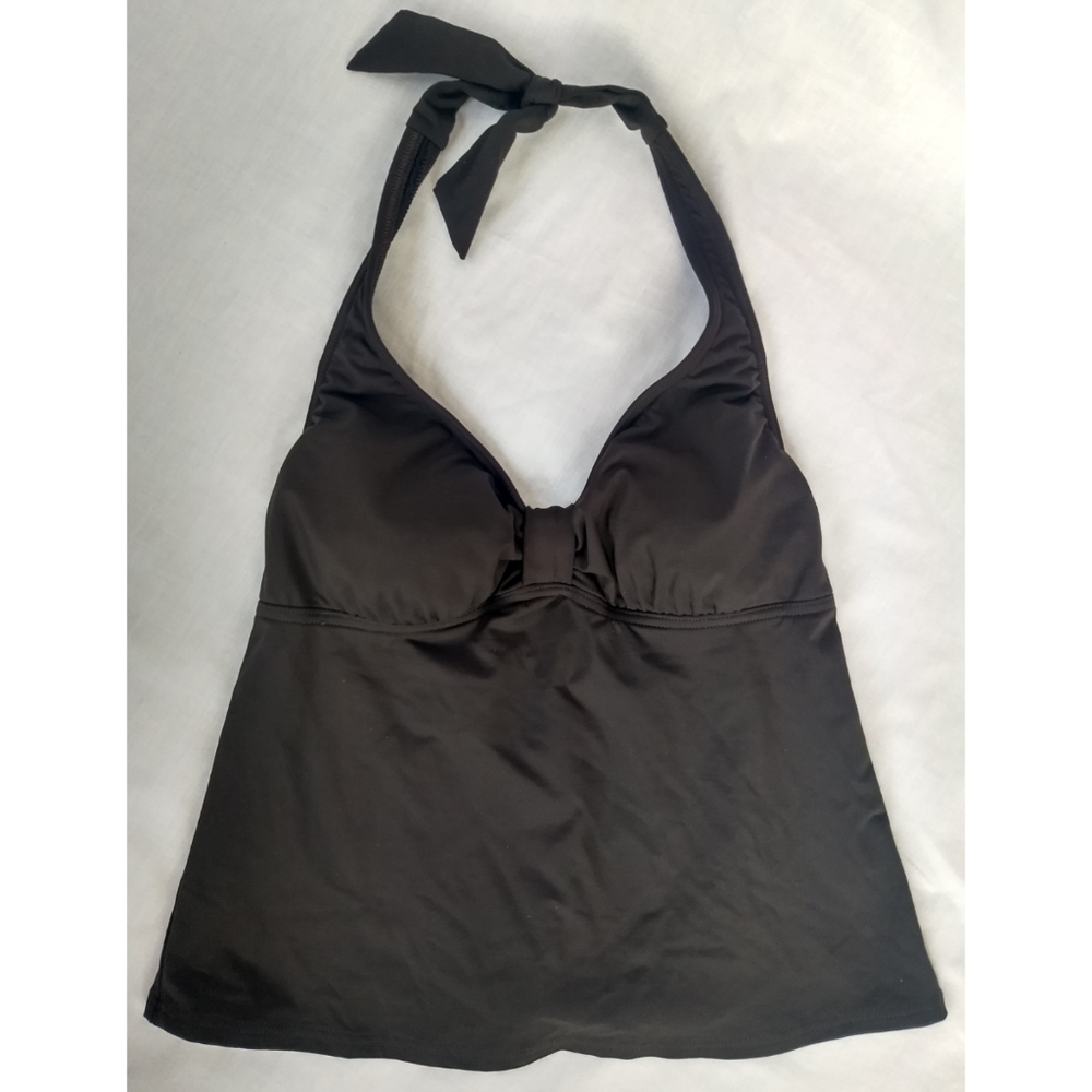 Lands' End▪️6Petite Brown Halter Tankini Padded Swim Top